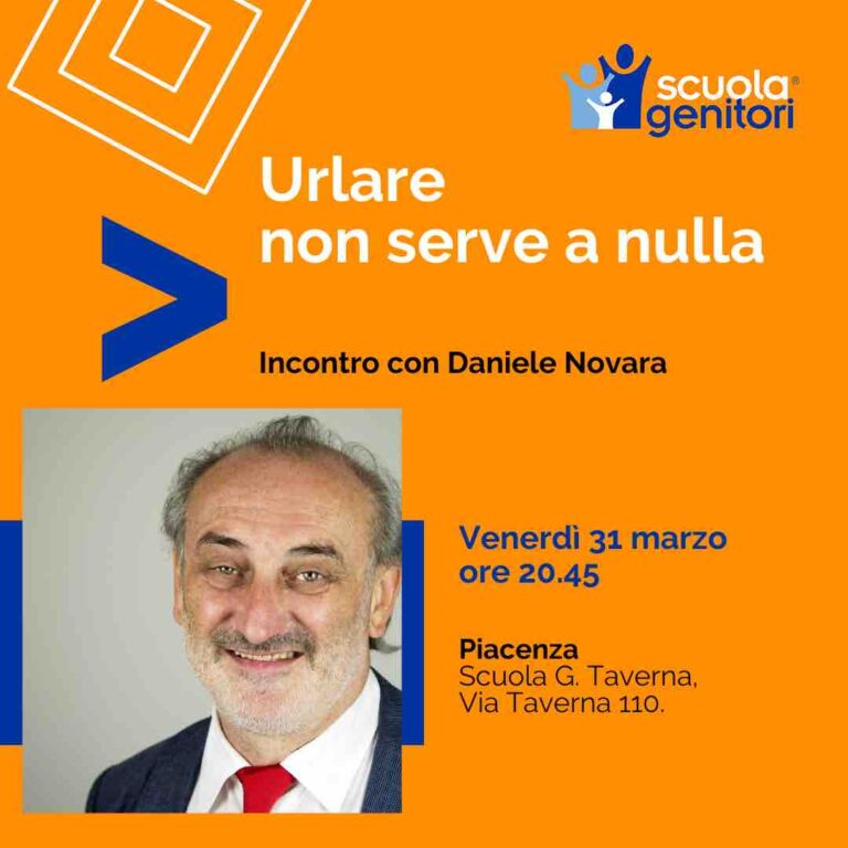 Incontro della Scuola Genitori di Piacenza con Daniele Novara, venerdì 31 marzo 2023