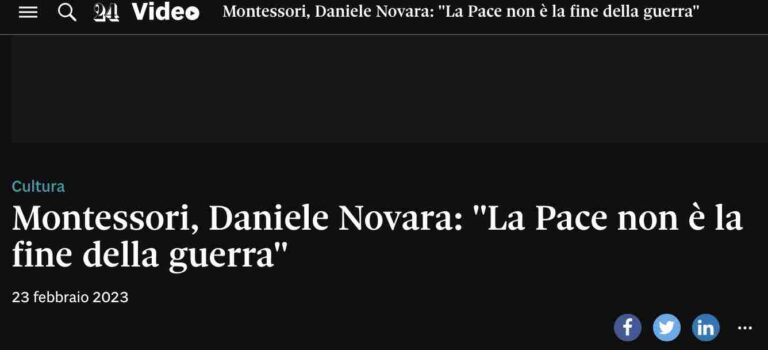 Intervista di Stefania Cuccato a Daniele Novara, pubblicata da Sole 24 Ore, 23 febbraio 2023