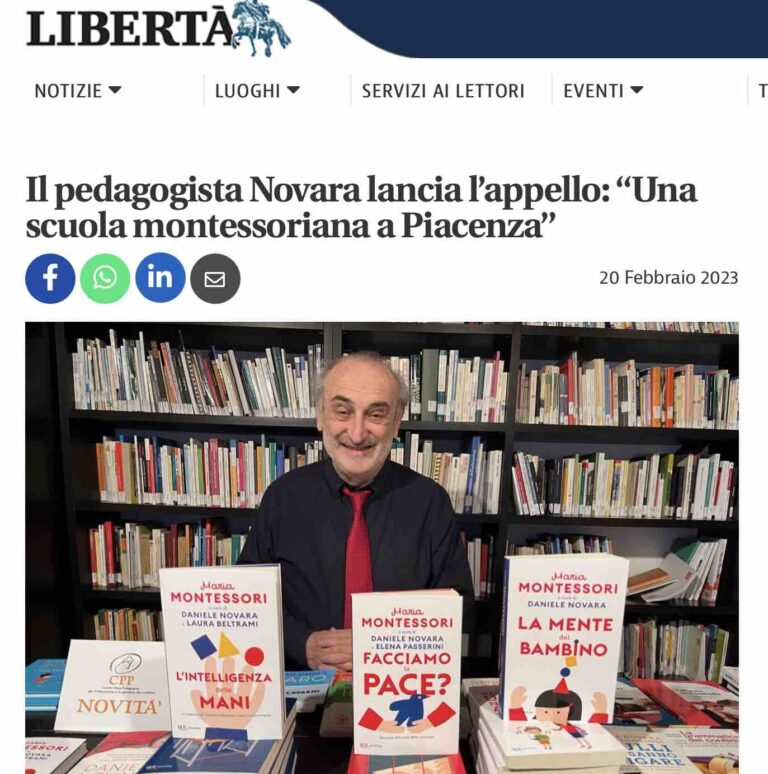 Appello di Daniele Novara per aprire una Scuola montessoriana a Piacenza