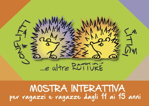 La mostra "Conflitti, litigi e altre rotture", realizzata dal CPP diretto da Daniele Novara, è strutturata in 10 tappe ed è pensato specificamente per la fascia d'età tra gli 11 e i 15 anni. Attraverso gli stimoli, le domande e le drammatizzazioni si favorisce il confronto tra i partecipanti e si attiva la discussione sul conflitto e sul concetto di contrapposizione.