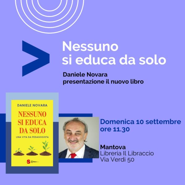 Daniele Novara a Mantova per presentare il libro "Nessuno si educa da solo", domenica 10 settembre 2023
