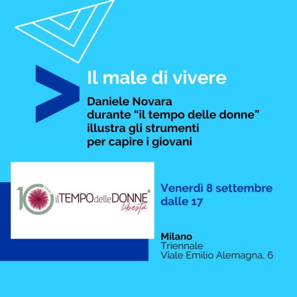 Il tempo delle donne 2023 con Daniele Novara, 7 settembre alla Triennale di Milano