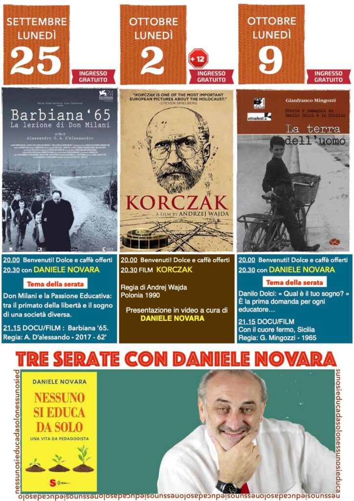 Daniele Novara interviene a Chiasso per la presentazione di 3 film dedicati al mondo dell'educazione e della pedagogia, la rassegna si svolgerà presso il Cinema Excelsior tra settembre e ottobre 2023
