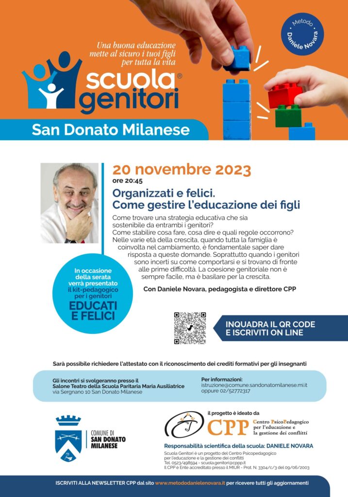 Nuova Scuola Genitori San Donato Milanese con Daniele Novara 2023