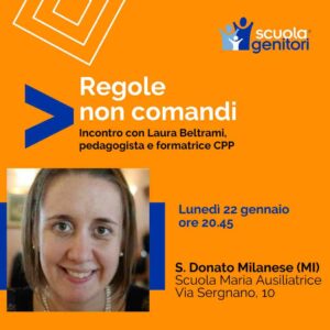 Incontro della Scuola Genitori di San Donato con Laura Beltrami sul tema delle regole, lunedì 22 gennaio 2024