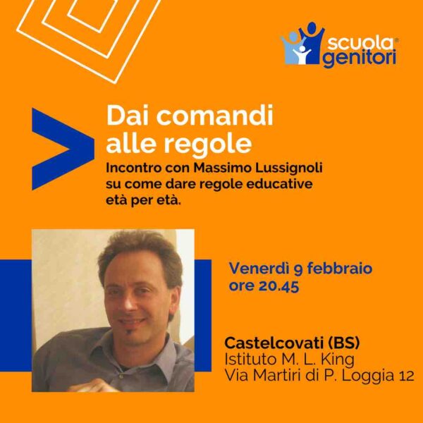 Il pedagogista Massimo Lussignoli interviene nel progetto Scuola Genitori di Castelcovati (BS), venerdì 9 febbraio 2024
