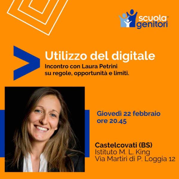 Laura Petrini interviene nel progetto Scuola Genitori di Castelcovati (BS), giovedì22 febbraio 2024 "Utilizzo del digitale: regole, opportunità e limiti"