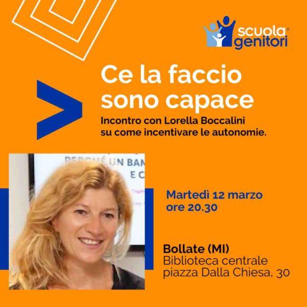 Lorella Boccalini interviene alla Scuola Genitori di Bollate, martedì 12 marzo 2024