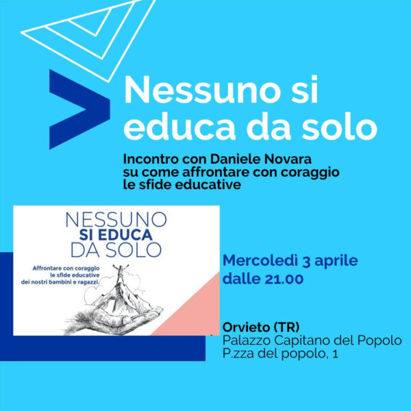 Daniele Novara a Orvieto per "Nessuno di educa da solo", mercoledì 3 aprile 2024