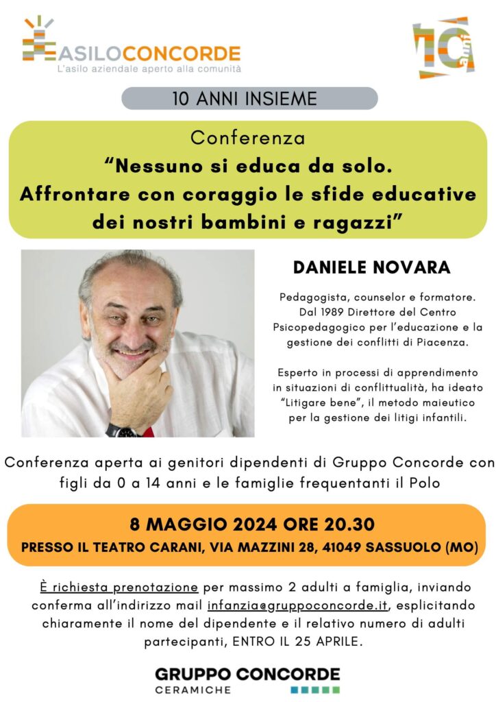 Daniele Novara a Sassuolo (MO) 8 maggio 2024
