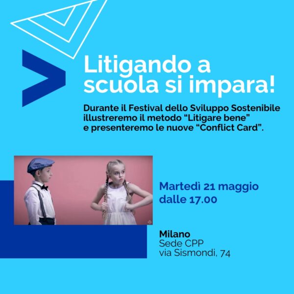 Incontro a Milano dedicato al metodo Litigare Bene, 21 maggio 2024