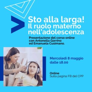 Presentazione del corso online "Sto alla larga" con Antonella Gorrino e Emanuela Cusimano, mercoledì 8 maggio 2024