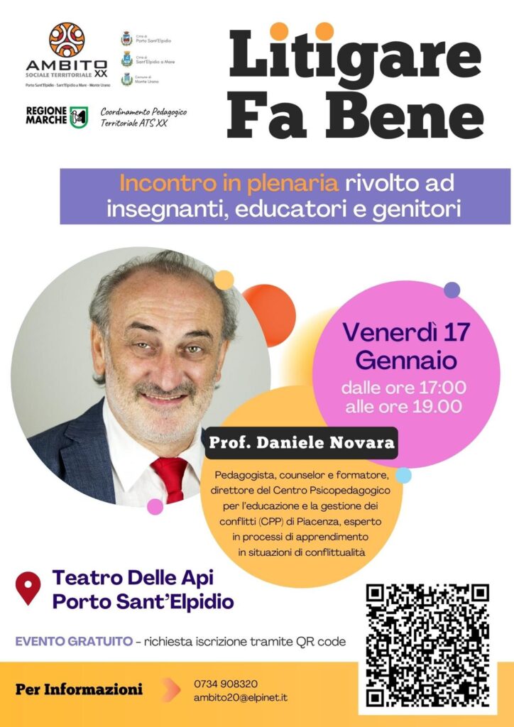Daniele Novara a Porto Sant'Elpidio (FM), venerdì 17 gennaio 2025