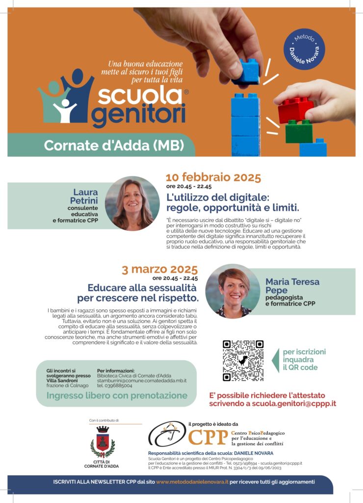 Scuola Genitori Cornate d'Adda 2025 con Laura Petrini e Maria Teresa Pepe