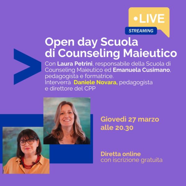Open day Scuola di Counseling Maieutico CPP 27 marzo ore 20.30