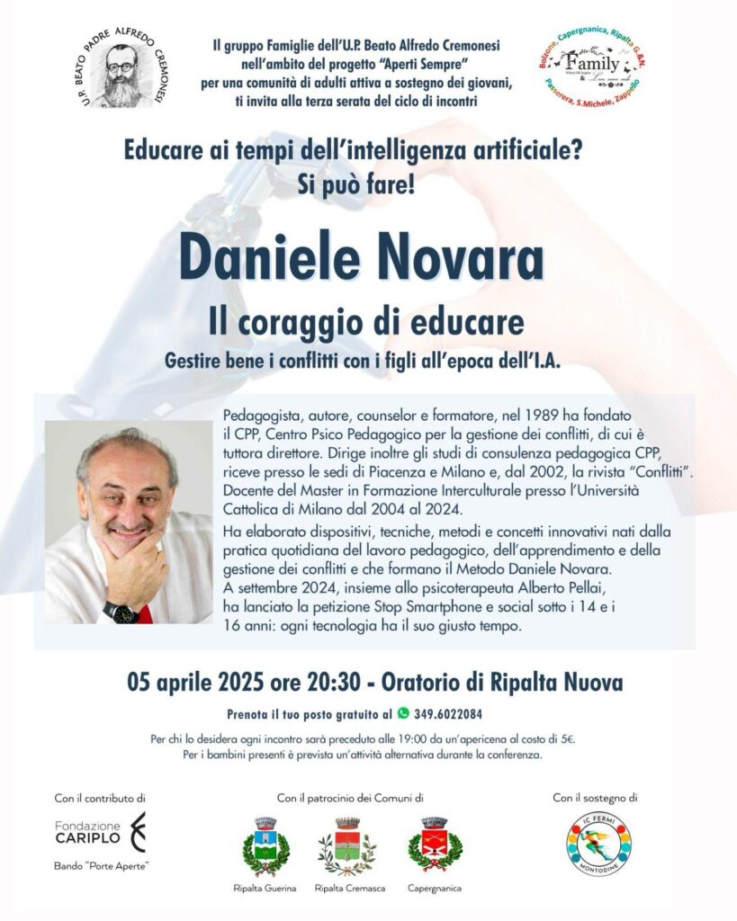 Daniele Novara a Ripalta Cremasca, 5 aprile 2025