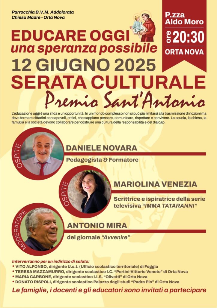 Incontro con Daniele Novara Orta Nova giovedì 12 giugno 2025