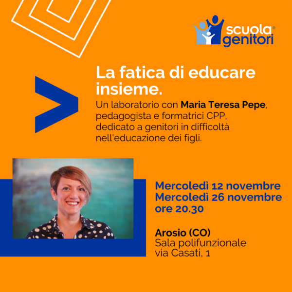 Flyer dei laboratori della scuola genitori di arosio