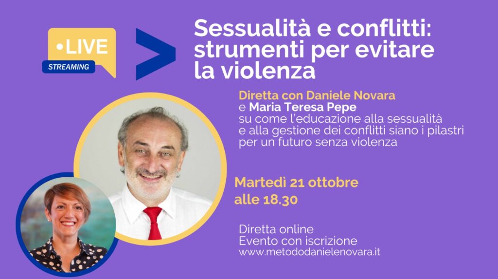 Daniele Novara in diretta online sul tema dell'educazione sessuale e gestione dei conflitti