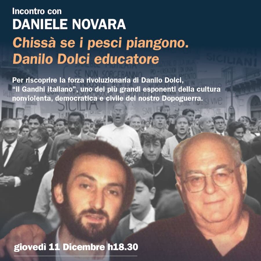 Daniele Novara al Teatro Parenti di Milano per un incontro sulla figura di Danilo Dolci, 11 dicembre 2025