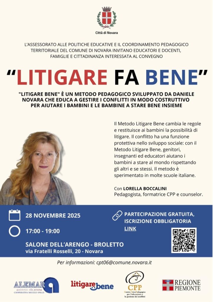 Lorella Boccalini convegno Litigare fa bene a Novara, 28 novembre 2025