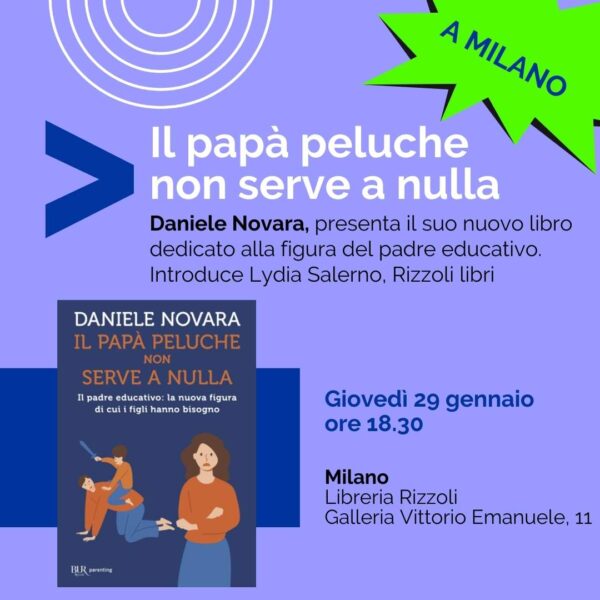 Presentazione a Milano del nuovo libro di Daniele Novara intitolato "il papà peluche non serve a nulla"