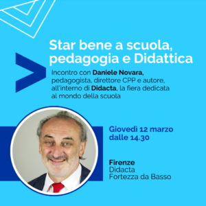 Flyer dell'evento con Daniele Novara a Didacta