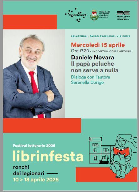 Fronte della locandina dell'evento di Daniele Novara a Ronchi dei Legionari