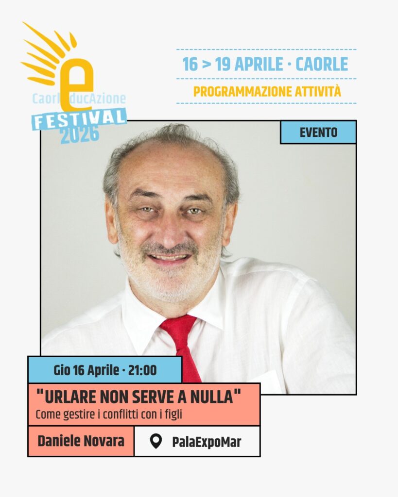Locandina di Daniele Novara a Caorle per il CaorlEducAtion Festival