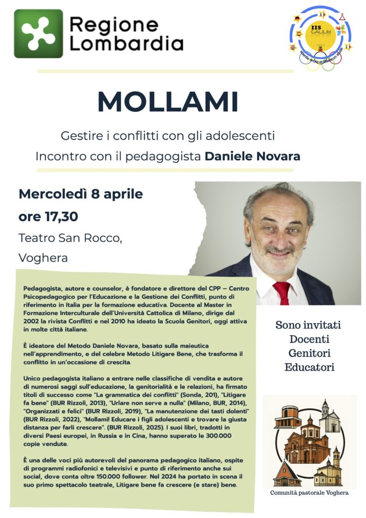 Daniele Novara a Voghera, mercoledì 8 aprile alle 17.30