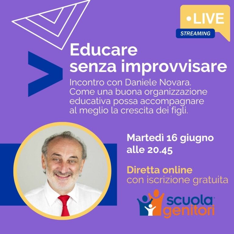 "Educare senza improvvisare", evento online con Daniele Novara, 16 giugno 2026