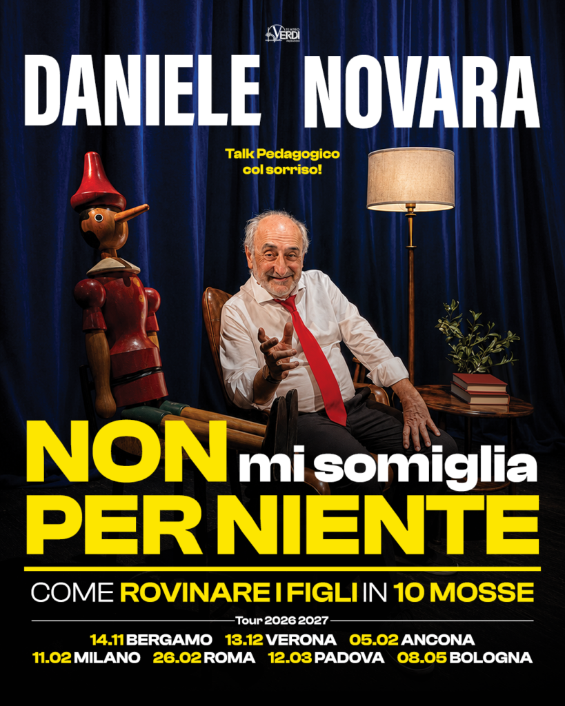 Locandina del Tour teatrale "Non mi somiglia per niente" di Daniele Novara