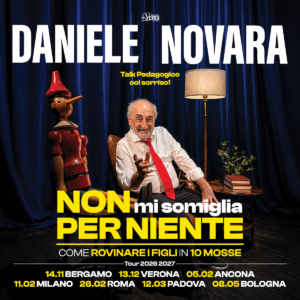 Card dello spettacolo "Non mi somiglia per niente" di Daniele Novara