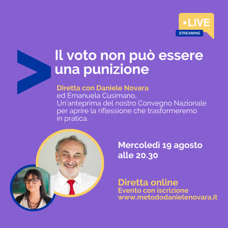 Il voto non può essere una punizione, flyer della diretta online gratuita