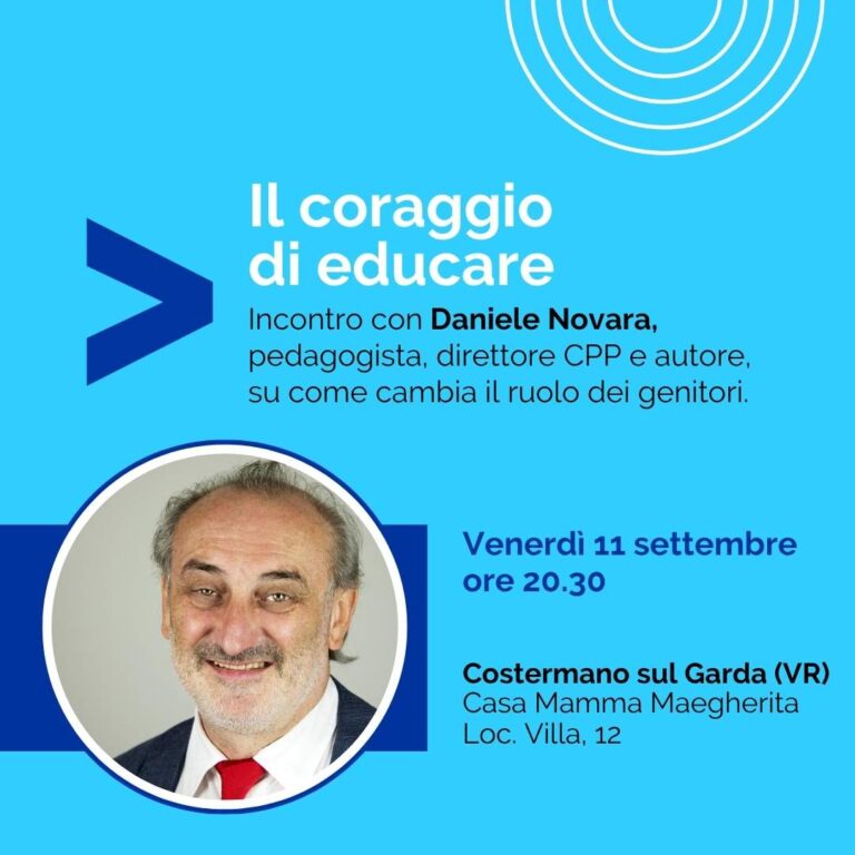 Il coraggio di educare, con Daniele Novara presso Costermano sul Garda in provincia di Verona