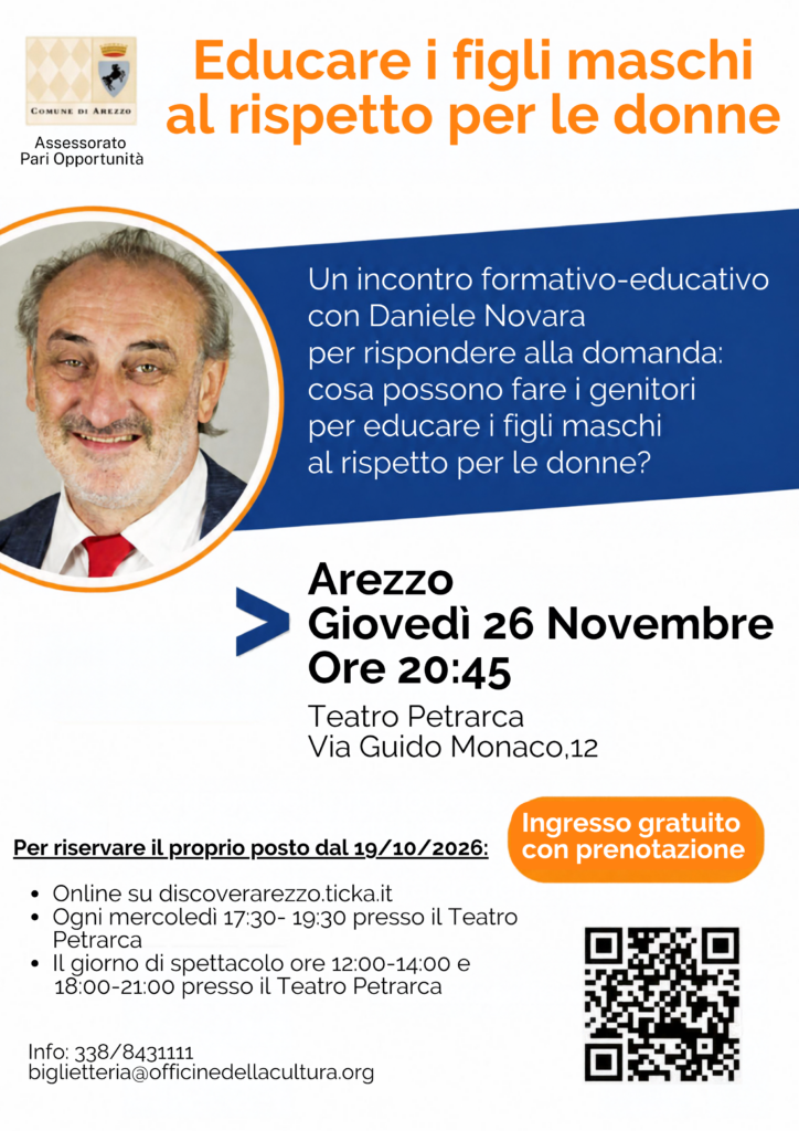 Locandina dell'evento ad Arezzo con Daniele Novara